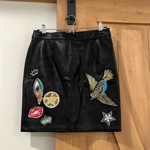 Sunset & Spring faux leather embellished skirt